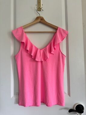 Lilly Pulitzer Medium sleeveless ruffle top in pink